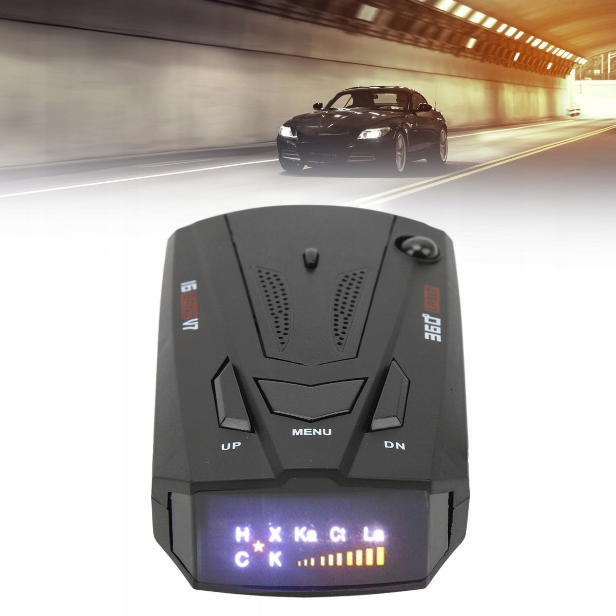 DETECTOR RADAR AUTO CU ALARMĂ SONORĂ DE VITEZĂ CU 16 BENZI