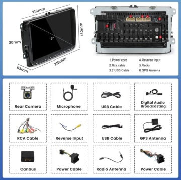 Radio auto Hikity UK-C216, DAB/DAB+ Carplay pentru VW