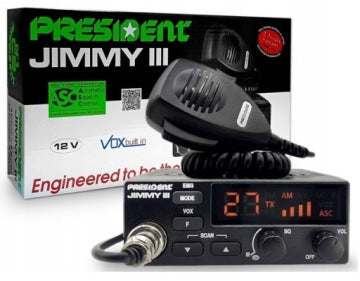 STAȚIE RADIO CB PRESIDENT JIMMY III + ANTENĂ MAGNETICĂ CB FLORIDA 877 + ȘTECH