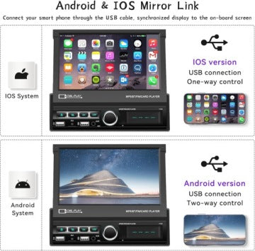 Radio auto Camecho 1 DIN cu ecran tactil de 7 inch, cameră Bluetooth