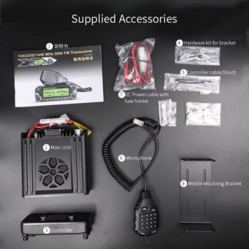 Stație radio walkie-talkie auto Zastone D9000 cu putere de 50W pentru benzile UHF/VHF