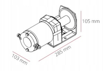 Troliu electric 1T, 12V, cu frânghie pentru remorci auto, ATV-uri