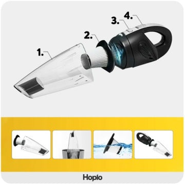ASPIRATOR AUTO FĂRĂ FIR CU BATERIE Duze HEPA de 120W