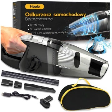ASPIRATOR AUTO FĂRĂ FIR CU BATERIE Duze HEPA de 120W